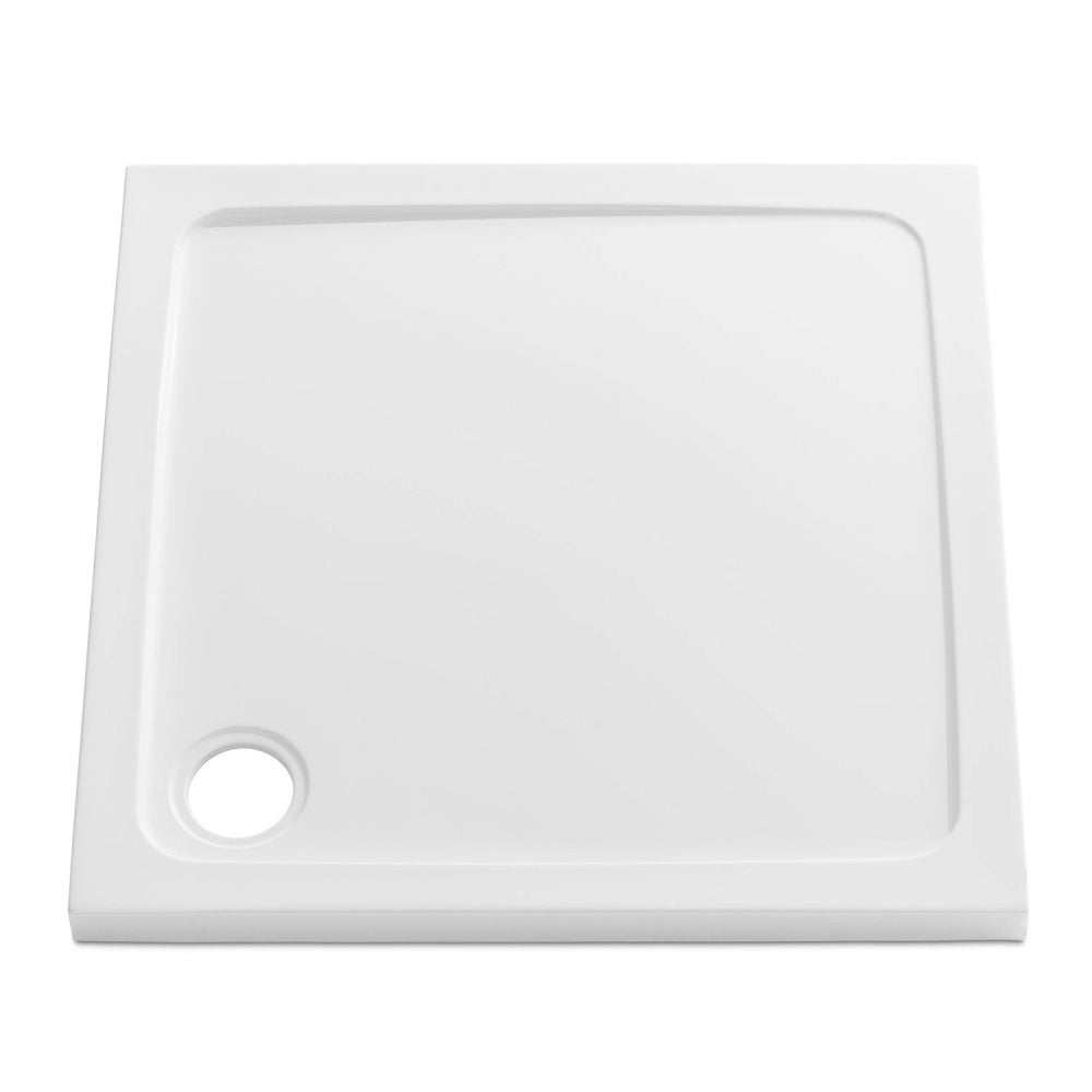 Slim 900 x 900 mm White Square Shower Tray Stone Resin