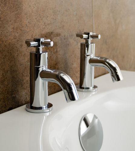 Indigo Twin Bath Taps Chrome