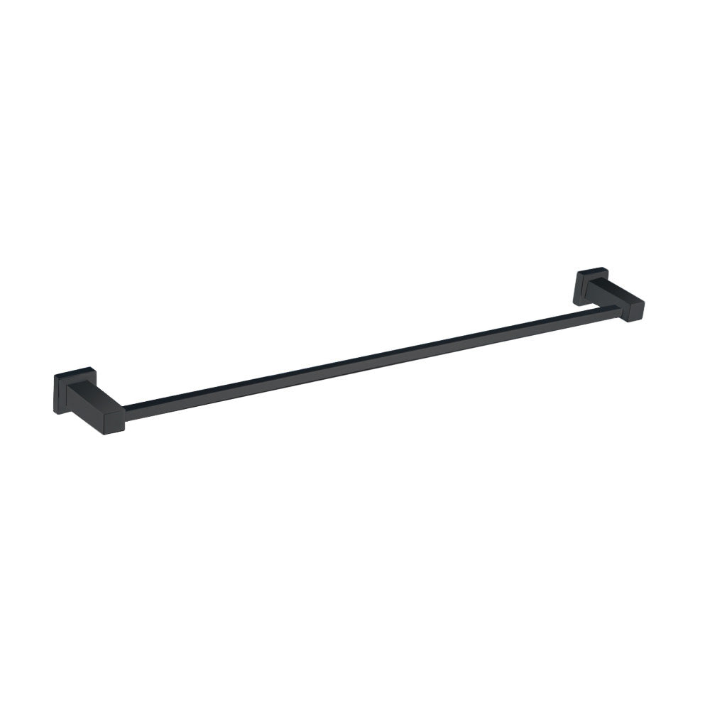 Matte Black Square Single Bathroom Towel Rail