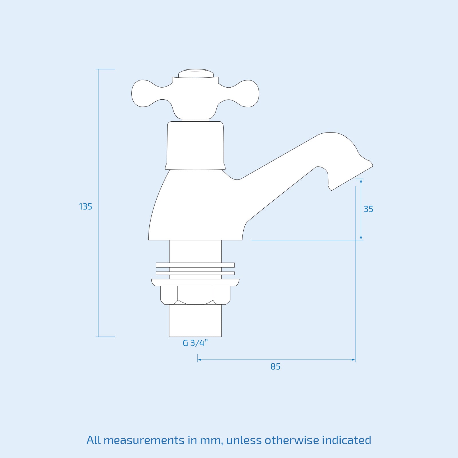 Stafford Victorian Traditional Hot And Cold Twin Bath Taps