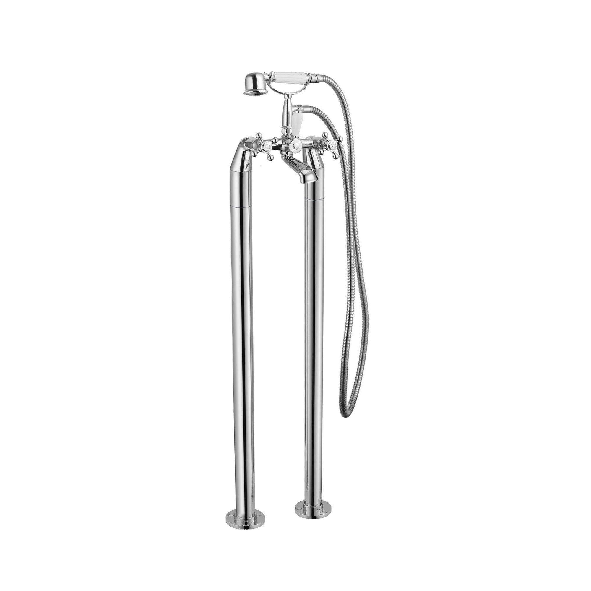 Stafford Traditional Victorian Freestanding Bath Shower Mixer With Handheld Kit