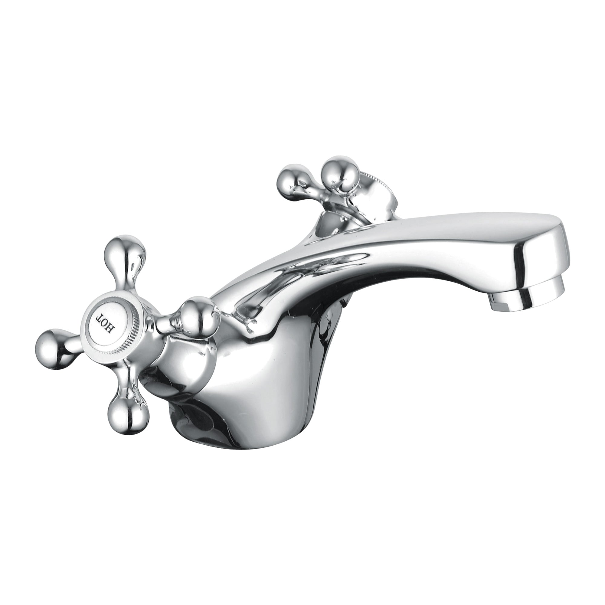 Stafford Victorian Cross Head Bath Shower Mixer Tap With Handheld Kit & Basin Mono Mixer Tap