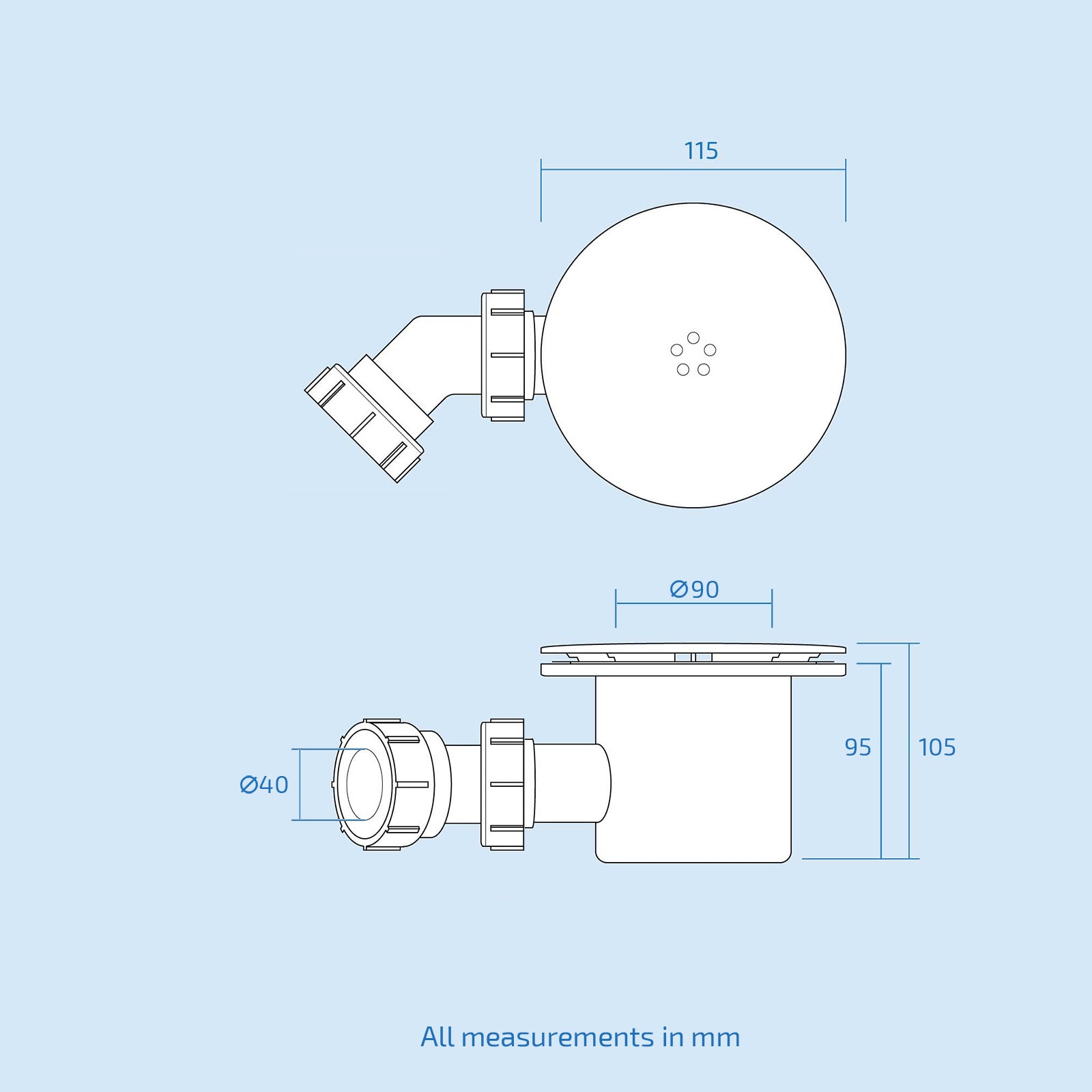 Low Profile 1000 x 700 Shower Tray Rectangle for Wetroom with High Flow Waste