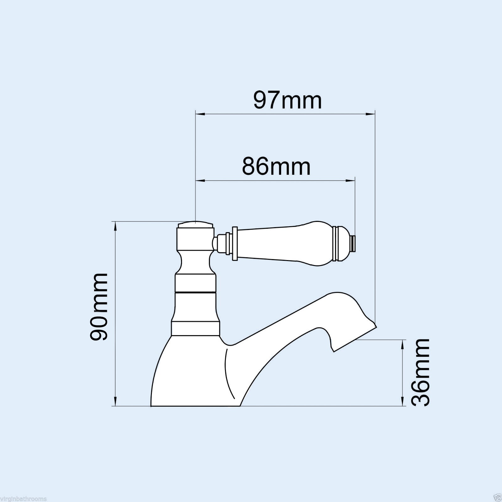 Imperior Traditional Set Of Bathroom Basin Hot & Cold Taps And Bath Filler Taps