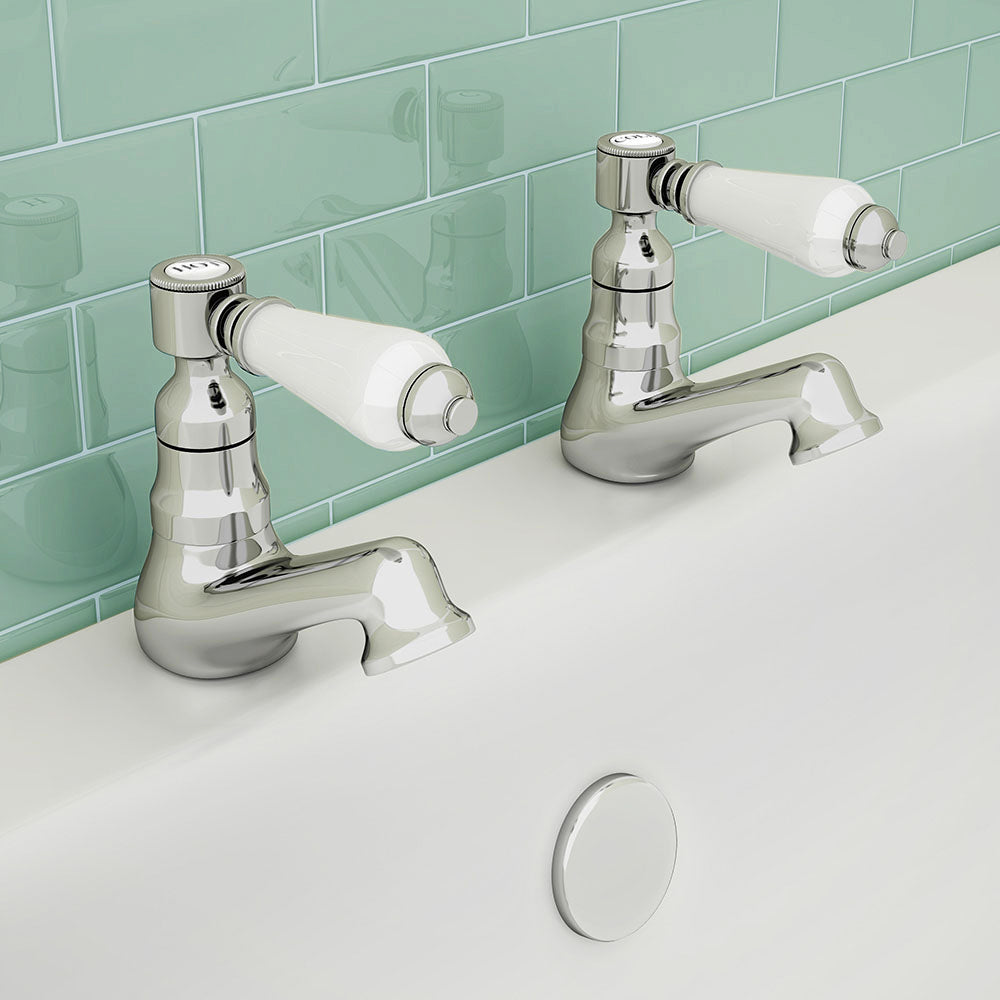 Imperior Traditional Set Of Bathroom Basin Hot & Cold Taps And Bath Filler Taps