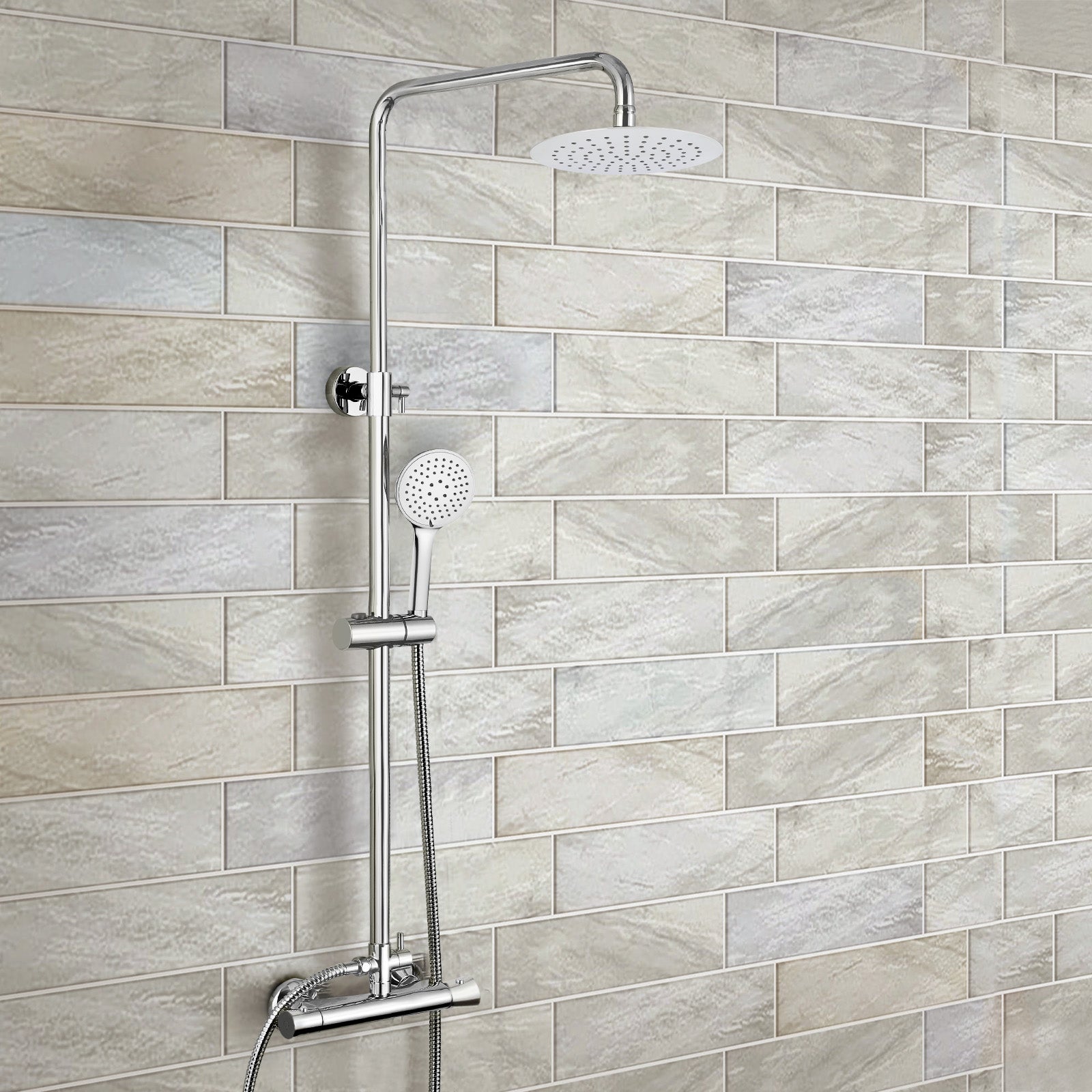 Lily Round Exposed Thermostatic Dual Control Shower Mixer