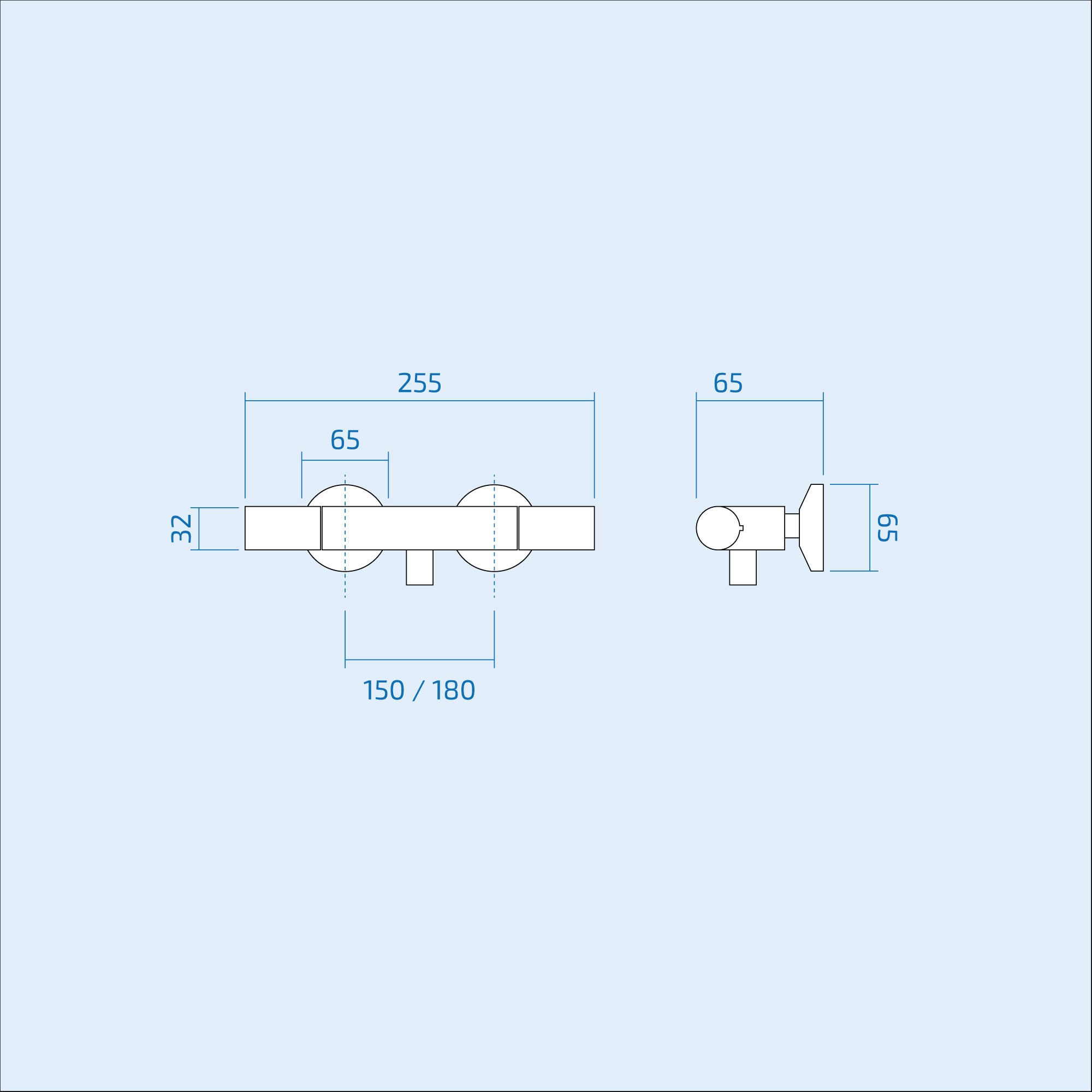 Zeta Round Thermostatic Bar Shower Valve