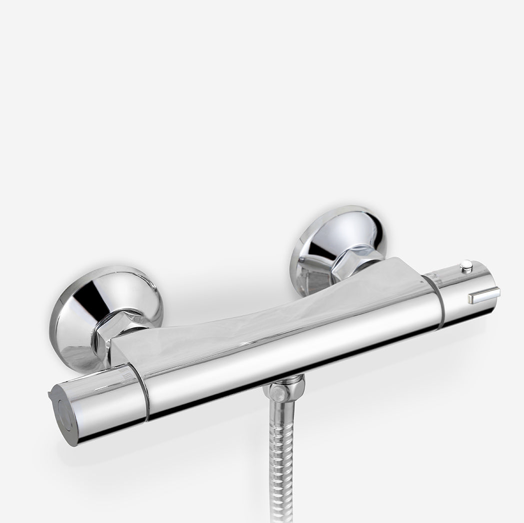 Rosa Round Exposed Thermostatic Shower Mixer Slider Rail Kit