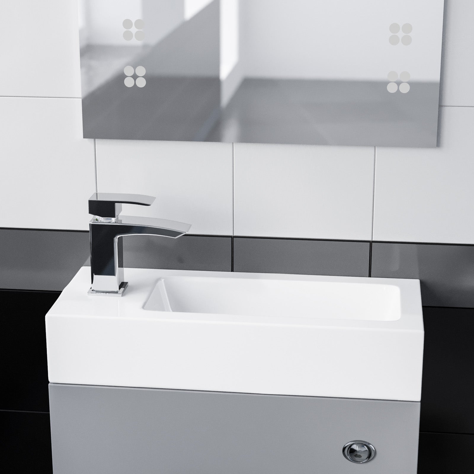 Milan 500mm x 200mm White Gloss Resin Basin