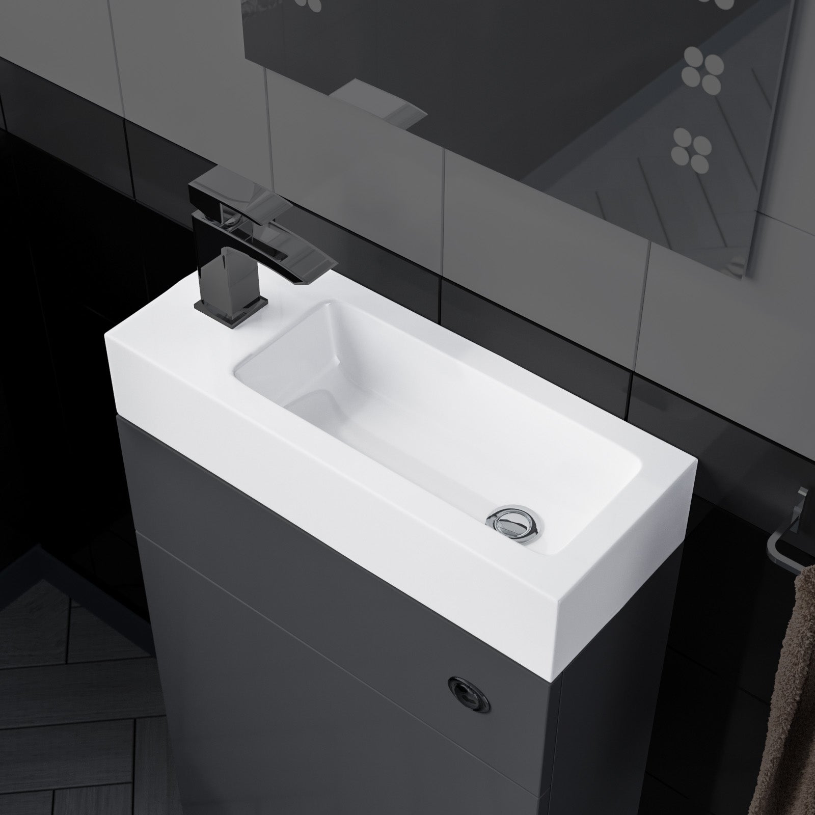 Milan 500mm x 200mm White Gloss Resin Basin