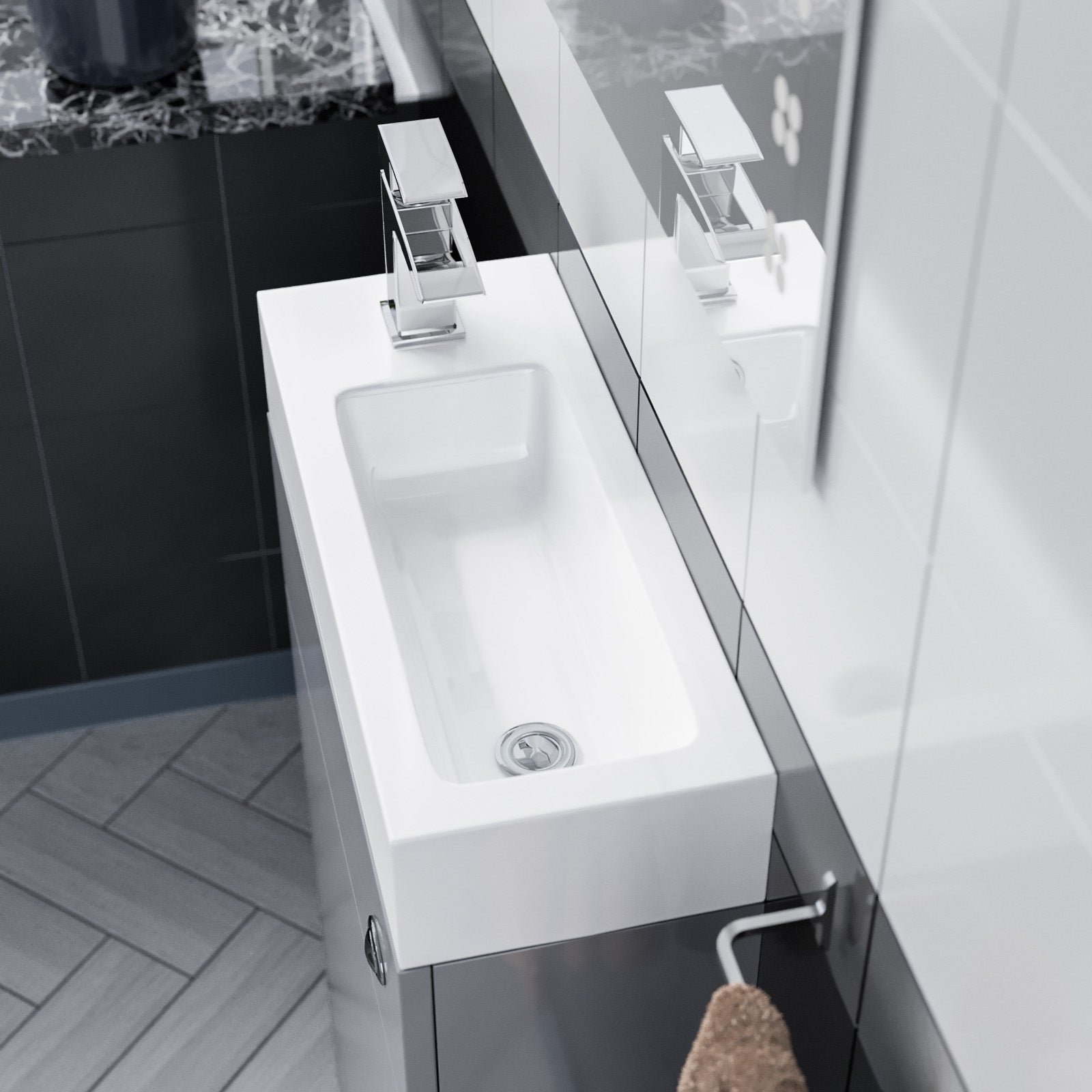 Milan 500mm x 200mm White Gloss Resin Basin