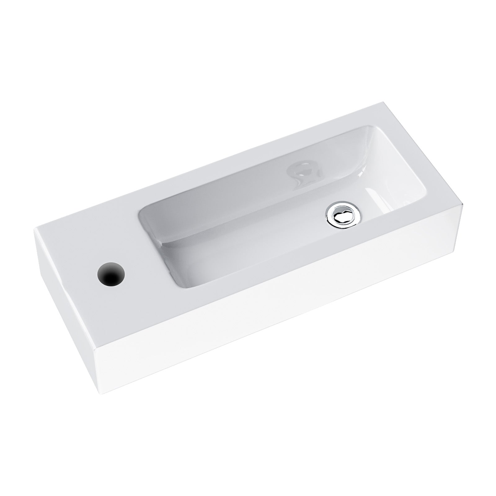 Milan 500mm x 200mm White Gloss Resin Basin