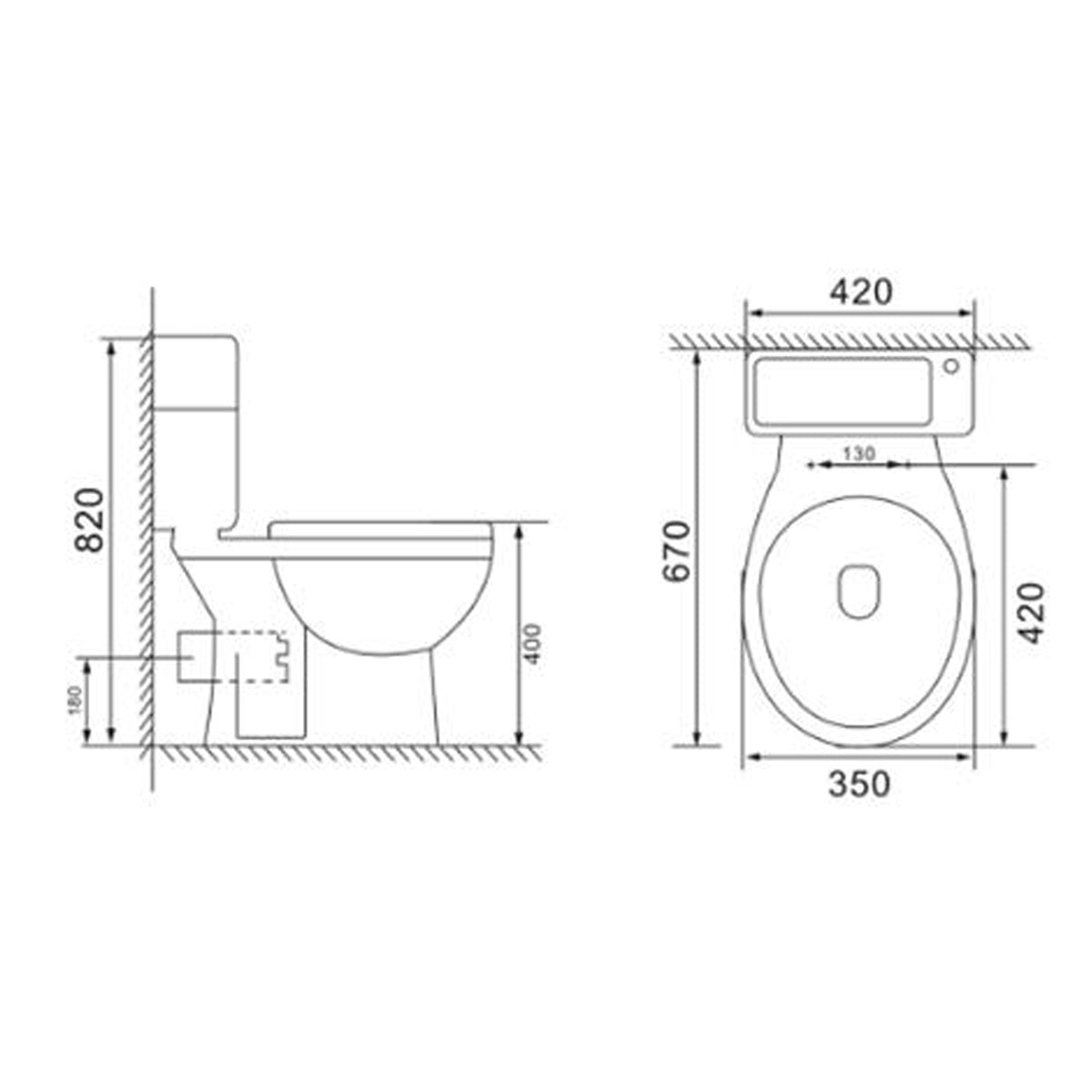 Promo Modern 2 in 1 Compact Combo White Basin and Close Coupled Toilet