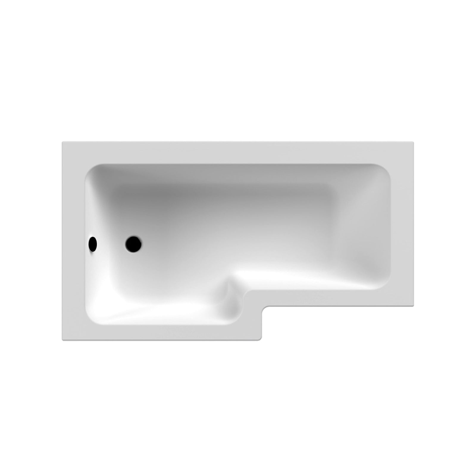 L Shaped Left Hand 1500mm Curved Shower Bath Acrylic