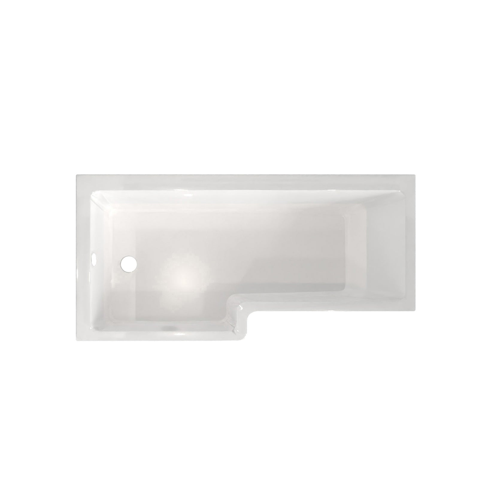 L Shaped Left Hand 1800mm Curved Shower Bath Acrylic