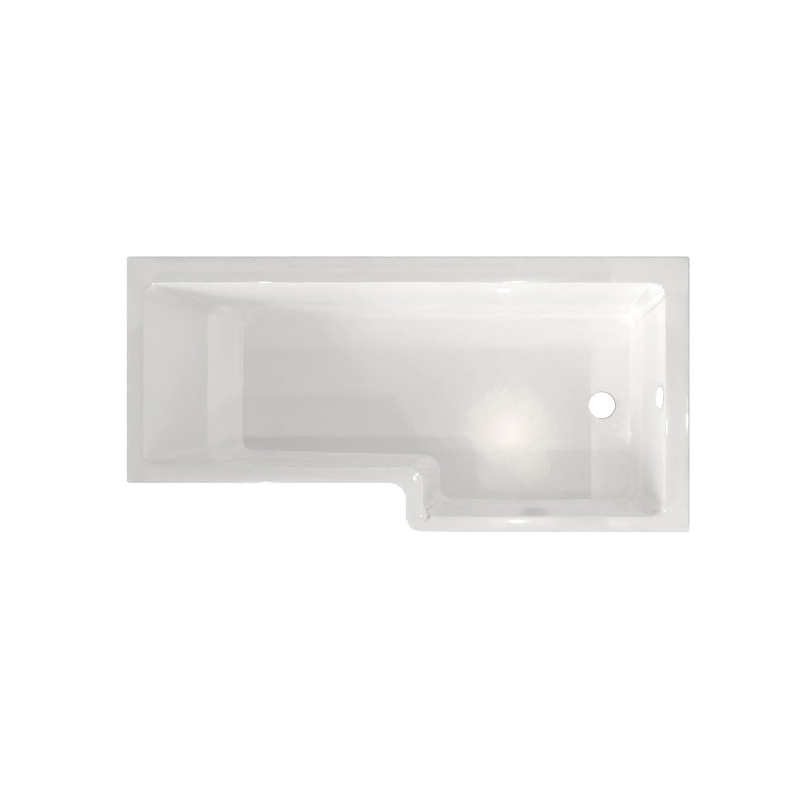L Shaped Right Hand 1800mm Curved Shower Bath Acrylic