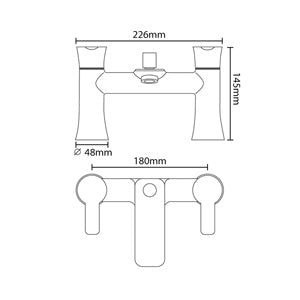 Perth Bridge Bath Filler Tap Chrome