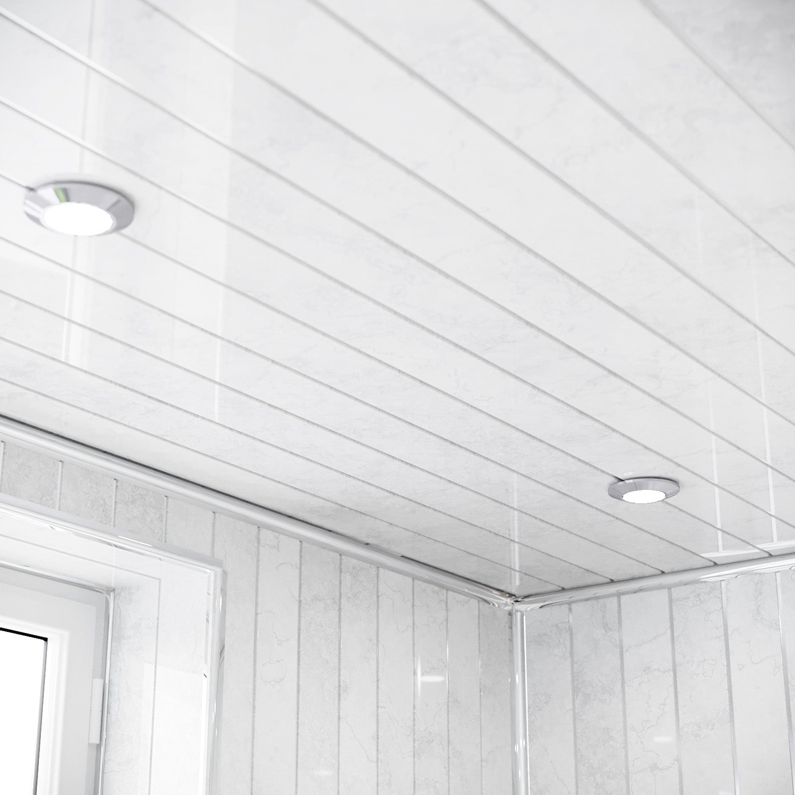 PVC Panel Light Grey Marble Silver 2700mm x 200mm x 6mm Pack Of 5