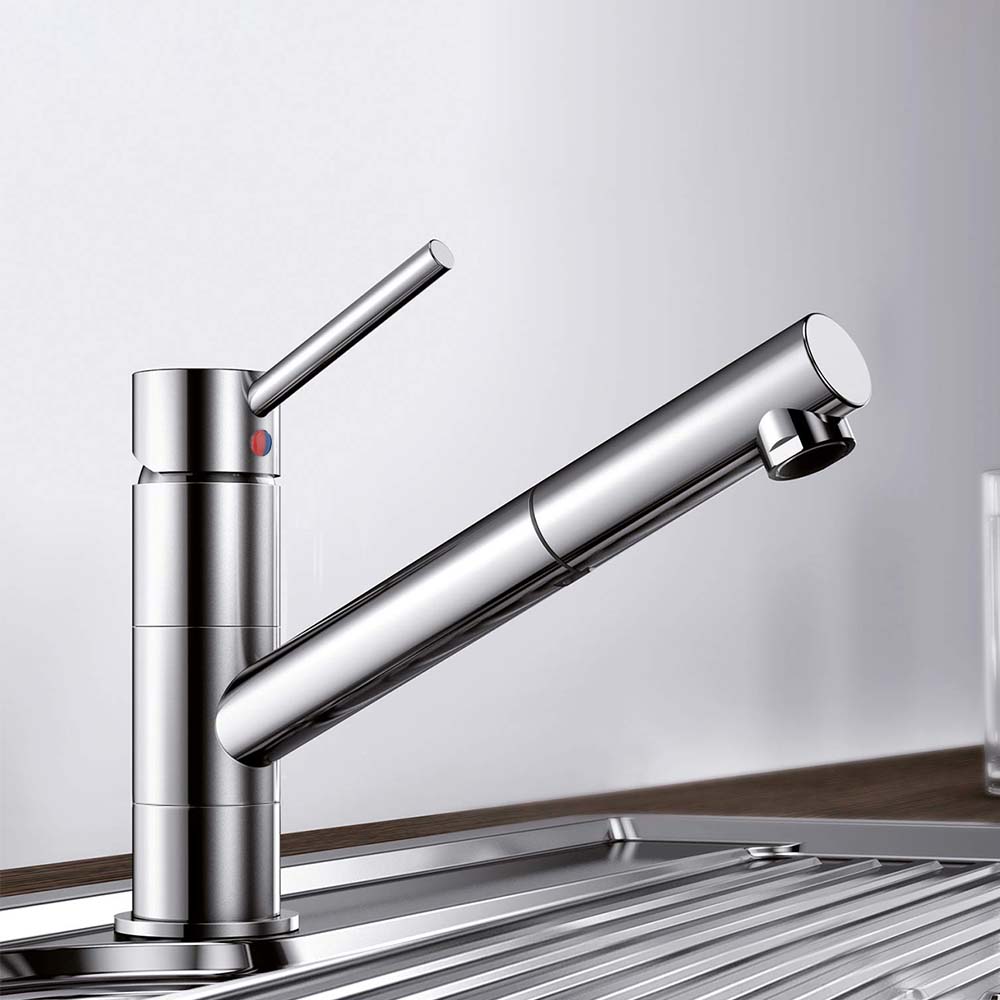 Single Lever Kitchen Sink Mixer Tap With Long Swivel Spout Chrome | Belingdon
