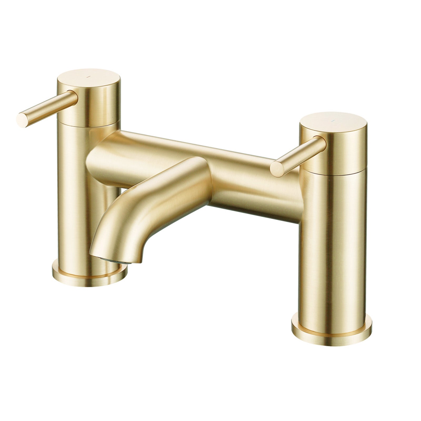 Modern Brushed Brass Designer Deck Mounted Bath Filler Tap