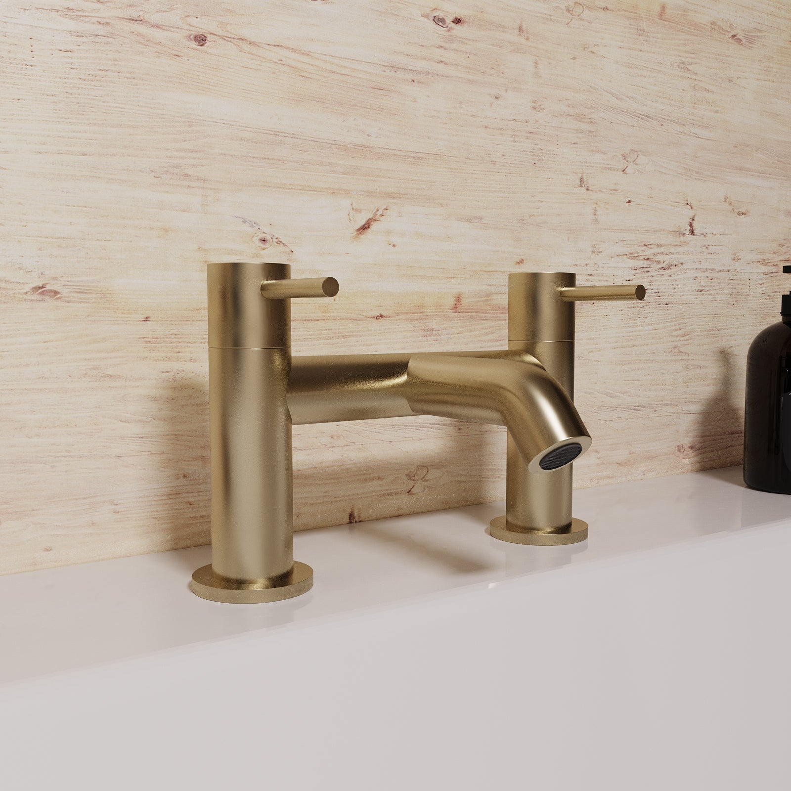 Alice Brushed Brass Designer Deck Mounted Bath Filler Tap