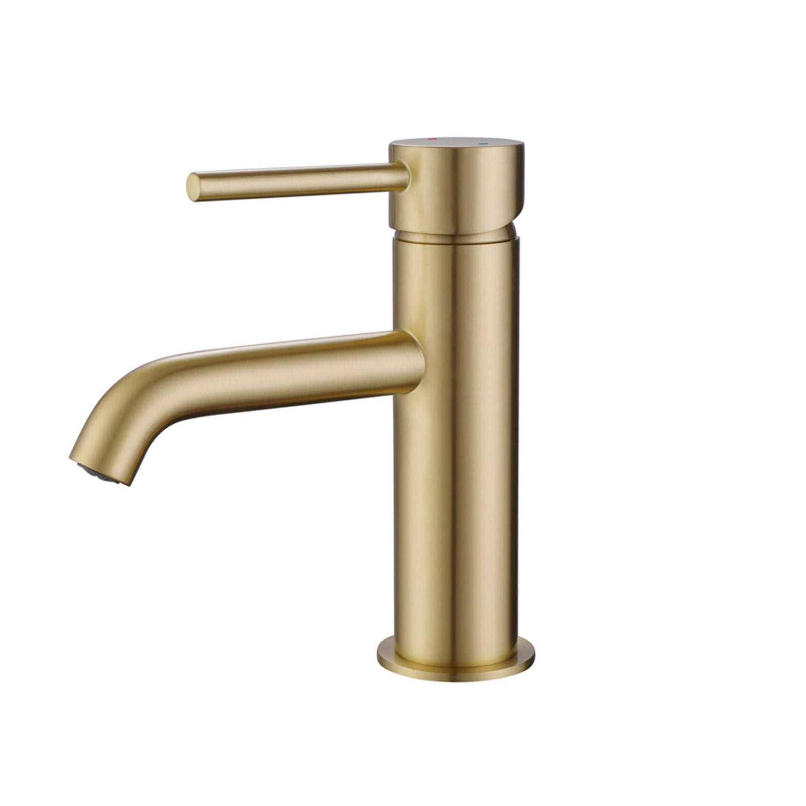 Alice Brushed Brass Deck Mounted Round Single Lever Basin Mono Mixer Tap