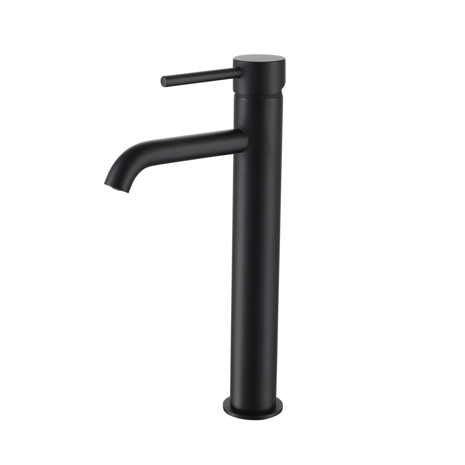 Alice Round Single Lever High Rise Bathroom Basin Mono Mixer Matte Black Tap