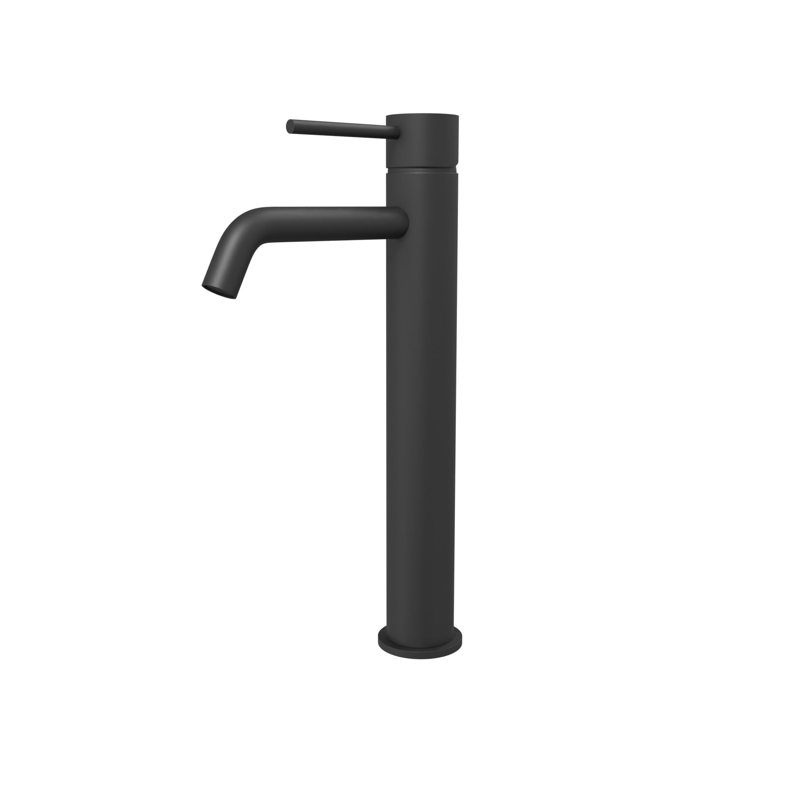 Alice Round Single Lever High Rise Bathroom Basin Mono Mixer Matte Black Tap