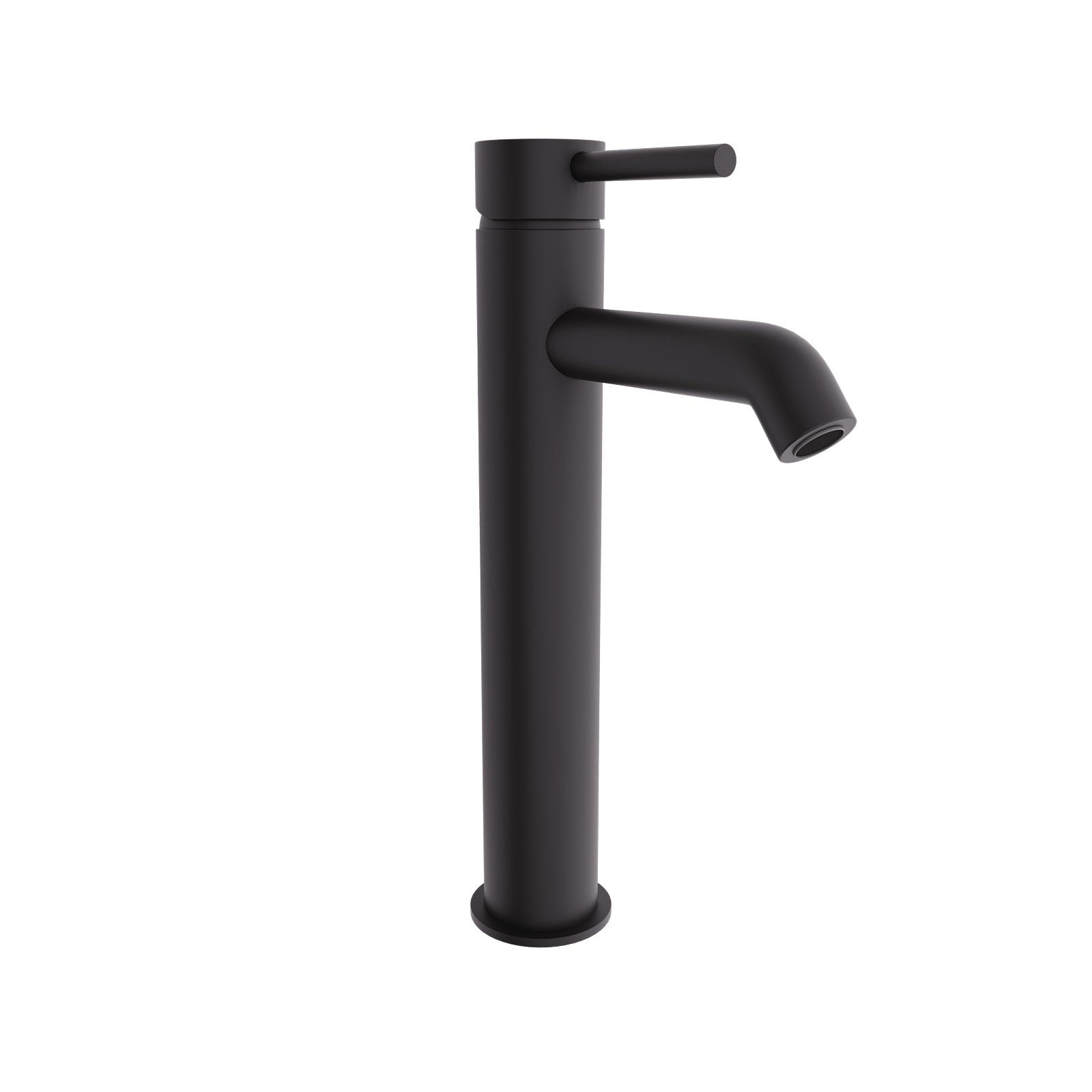 Alice Round Single Lever High Rise Bathroom Basin Mono Mixer Matte Black Tap