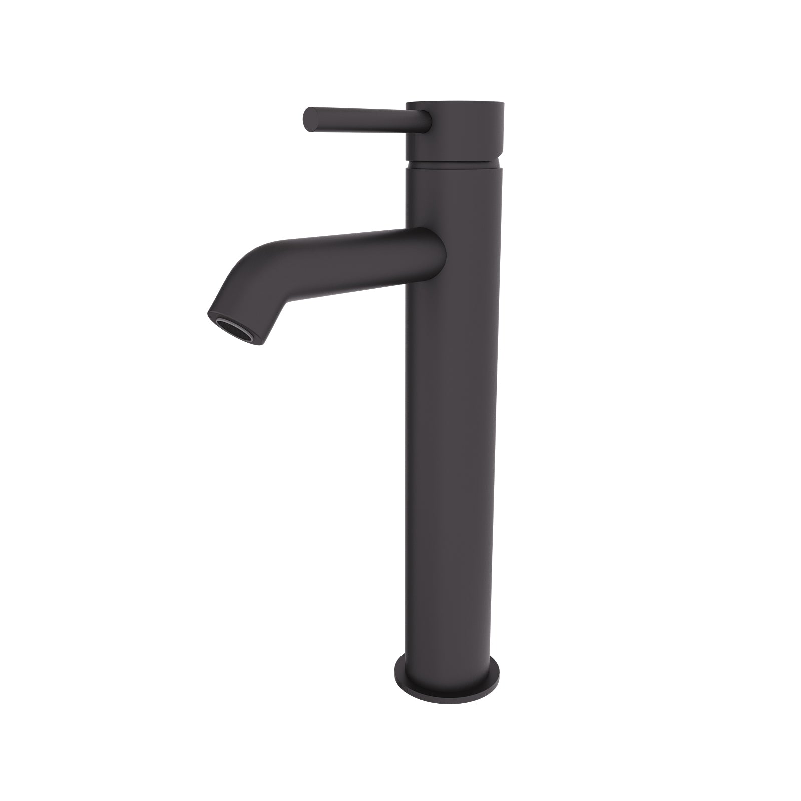 Alice Round Single Lever High Rise Bathroom Basin Mono Mixer Matte Black Tap