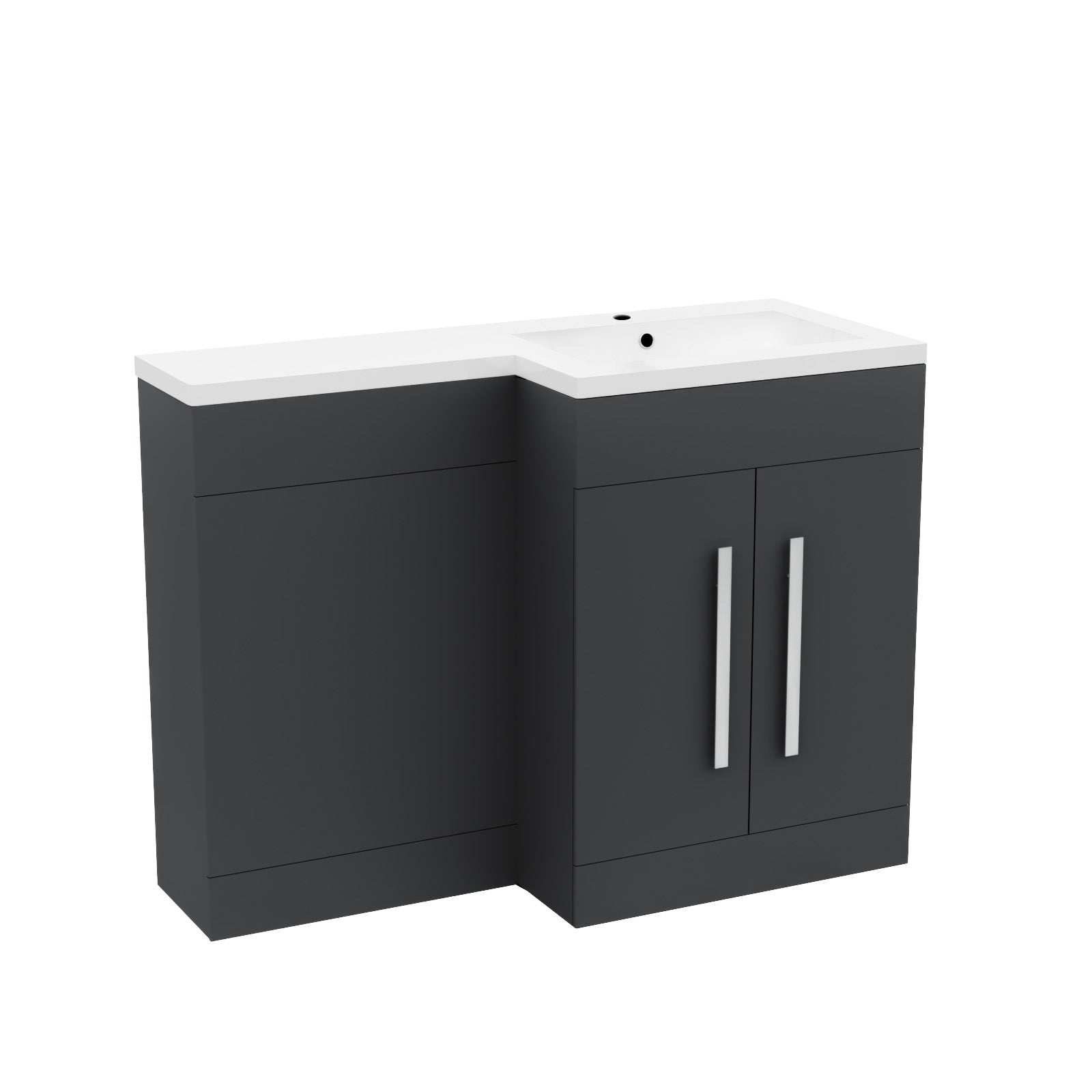 1100mm Right Hand Dark Matte Grey Bathroom Basin Vanity Unit Set