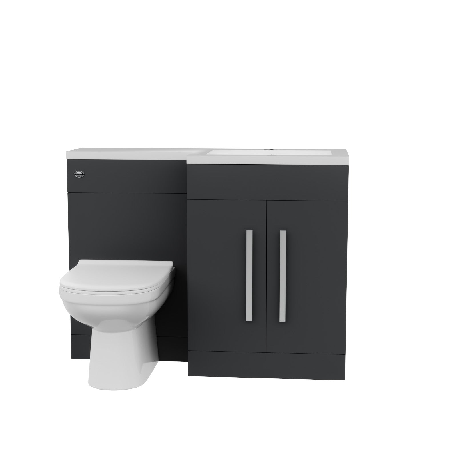 1100mm Right Hand Dark Matte Grey Basin Vanity WC Unit & Toilet