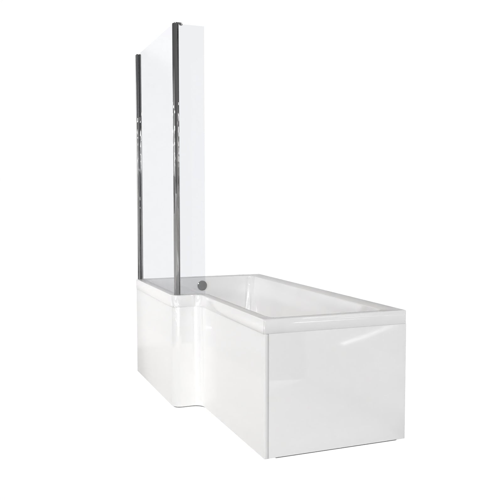 Wadley Modern Bathroom L-shape Shower Bath Left Hand, Bath Screen, Front & End Panel