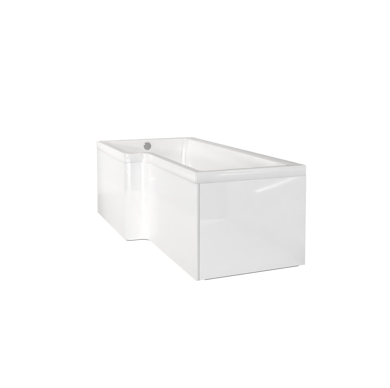 1700 x 850mm Square Left Hand L Shaped Shower Bath & Front Panel