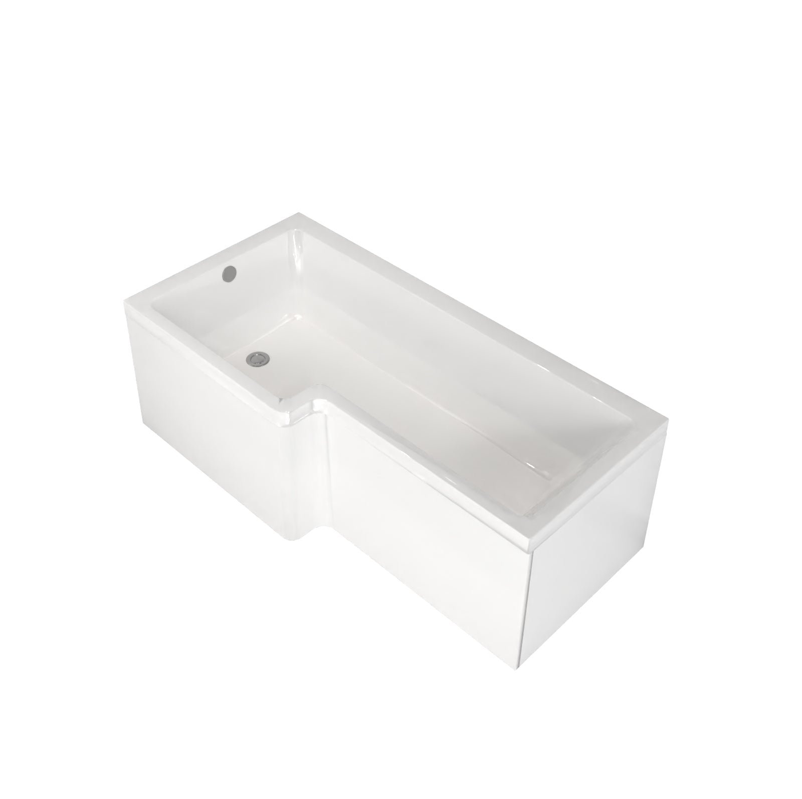 1700 x 850mm Square Left Hand L Shaped Shower Bath & Front Panel