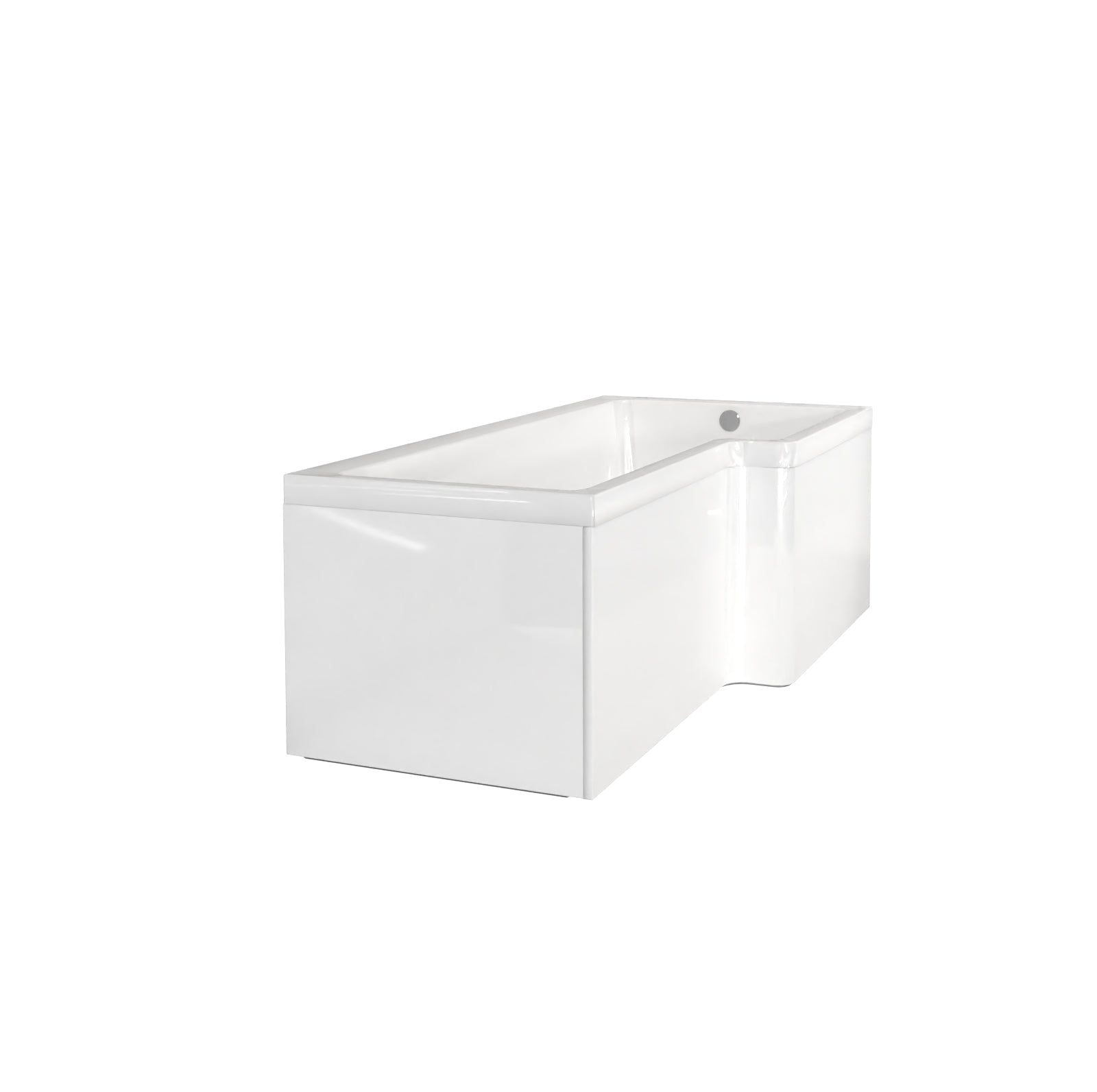 1700 x 850mm Square Right Hand L Shaped Shower Bath & Front Panel