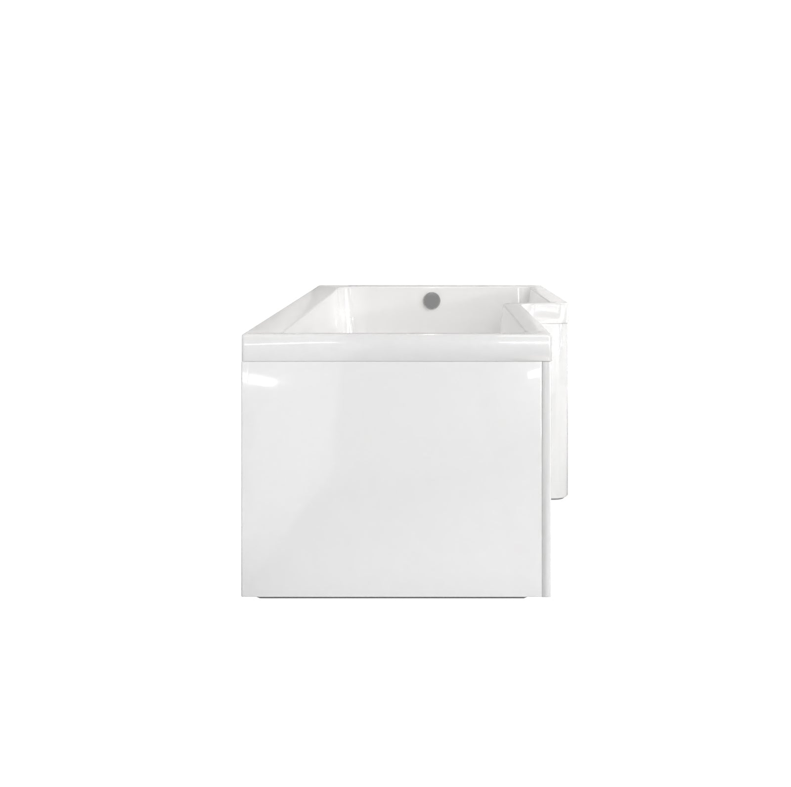 1700 x 850mm Square Right Hand L Shaped Shower Bath & Front Panel