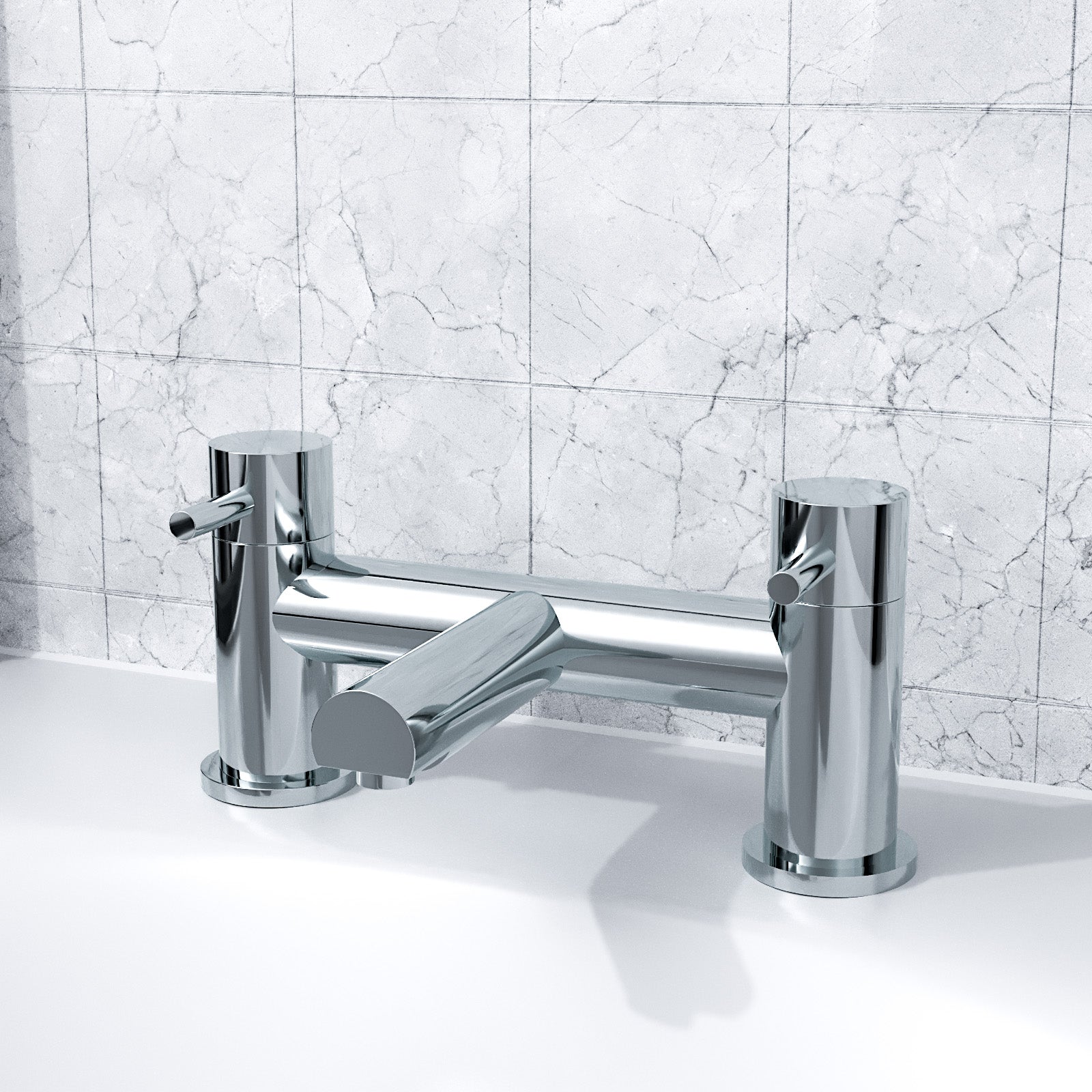 Marc Modern Deck Mounted Chrome Bath Filler Tap Brass
