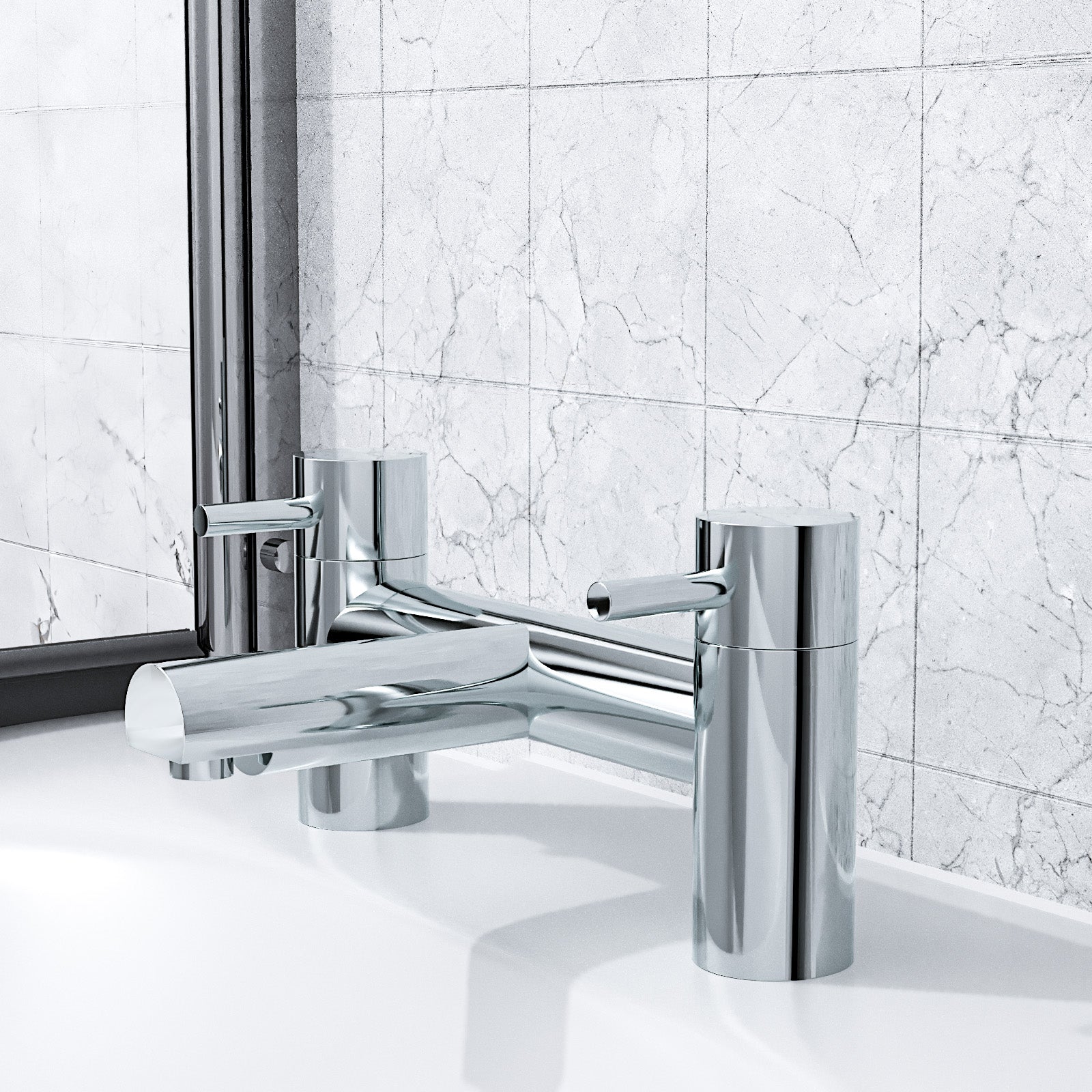 Marc Round Chrome Bridge Deck Mounted Bath Filler Tap