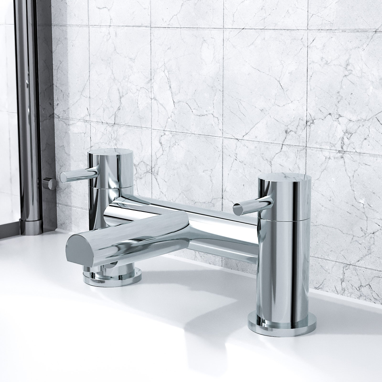 Marc Round Chrome Bridge Deck Mounted Bath Filler Tap