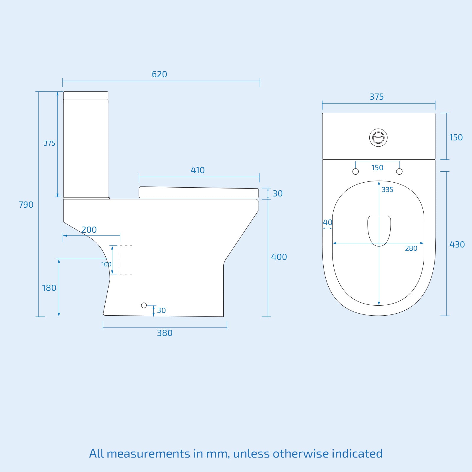 Modern Close Coupled Rimless Round Toilet Ceramic Soft Closing Seat White Oakham