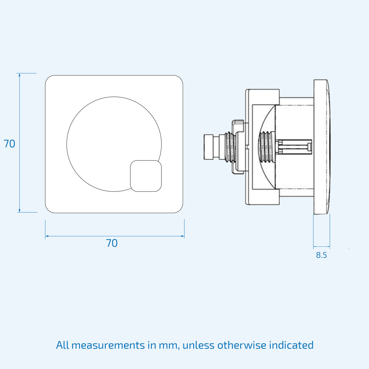 Dual Flush Concealed Cistern, Front & Top Access With Brushed Metal Push Button