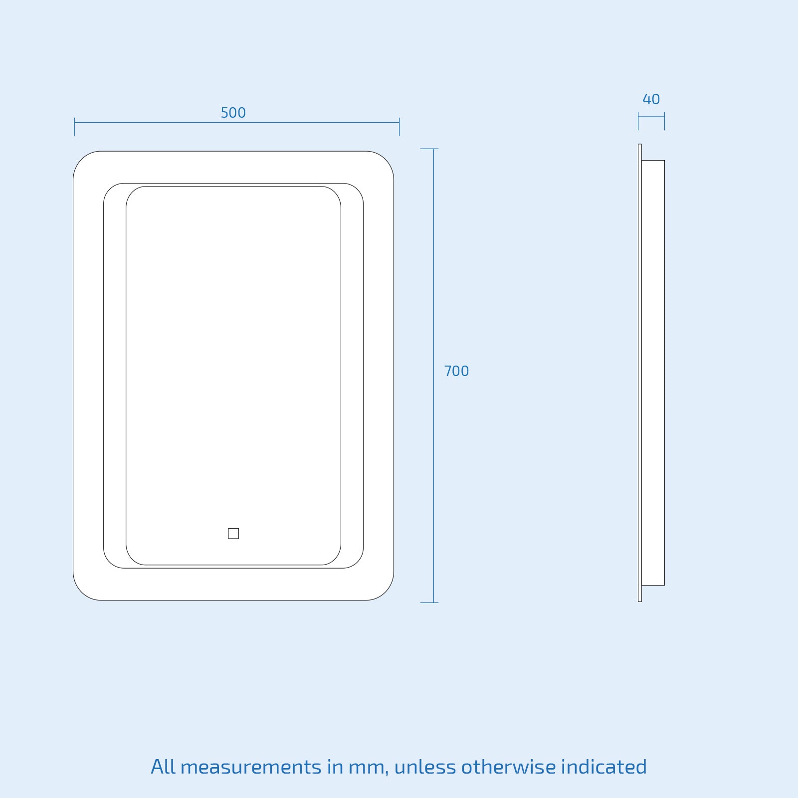 Mia Illuminated LED Bathroom Mirror with Anti Fog and Touch Switch