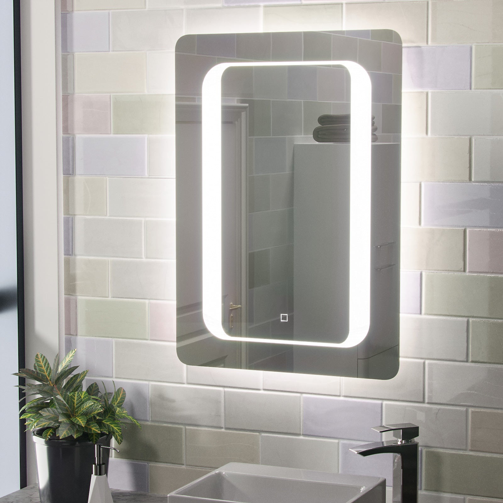 Mia Illuminated LED Bathroom Mirror with Anti Fog and Touch Switch