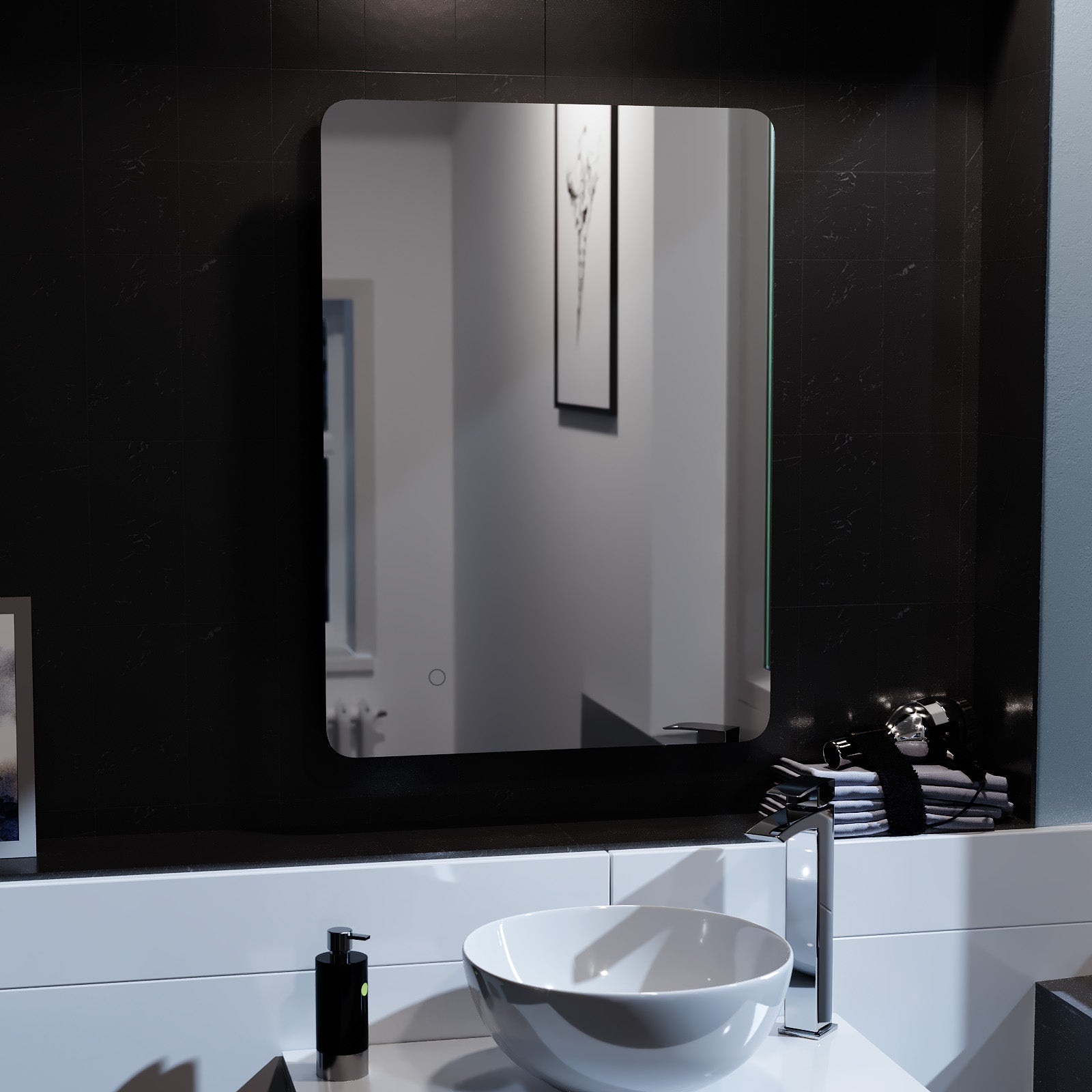 Lawerence  LED Illuminated Rectangular Demister Mirror 500 X 700mm