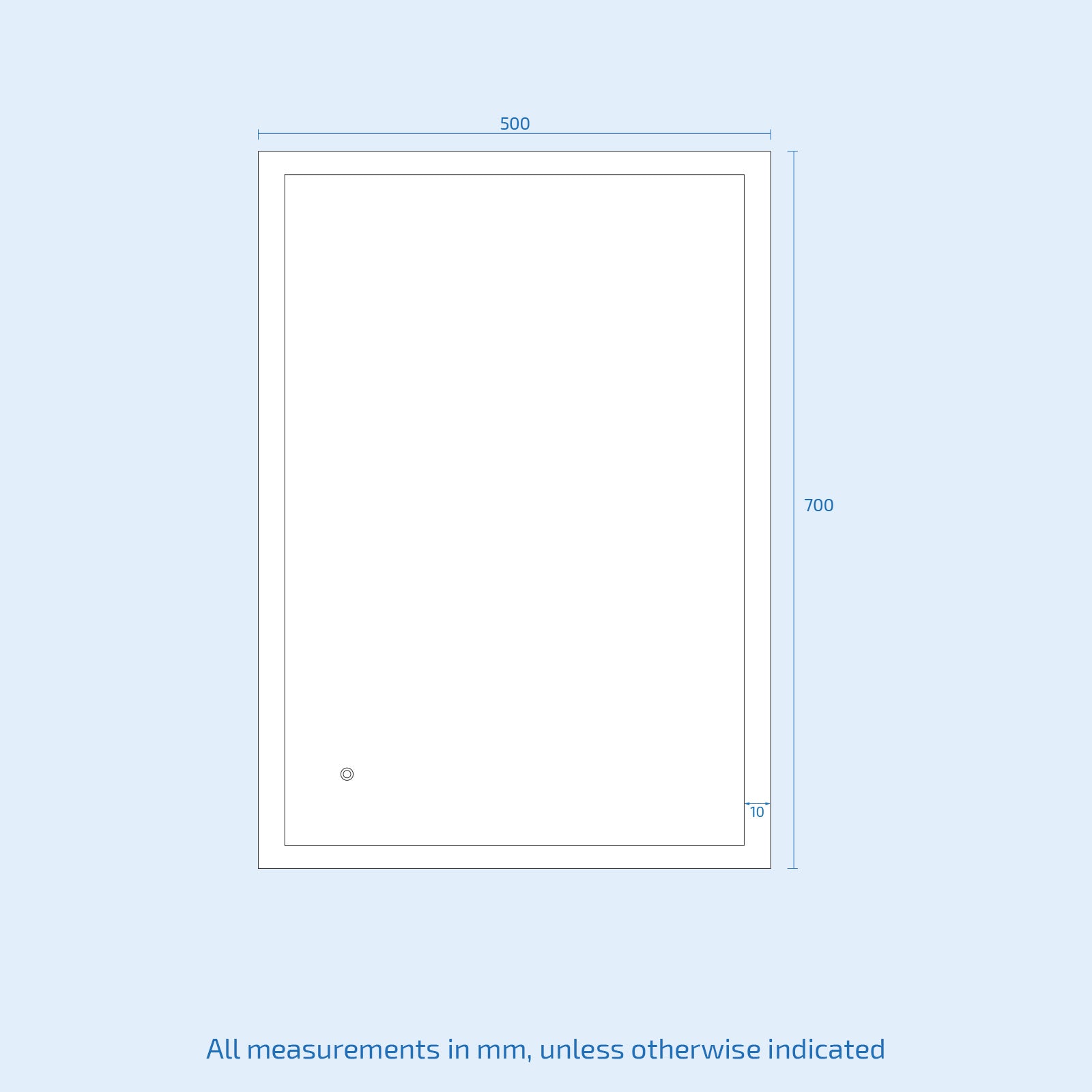 Lawerence Full Edge LED 500mm x 700mm Straight Corner Bathroom Mirror