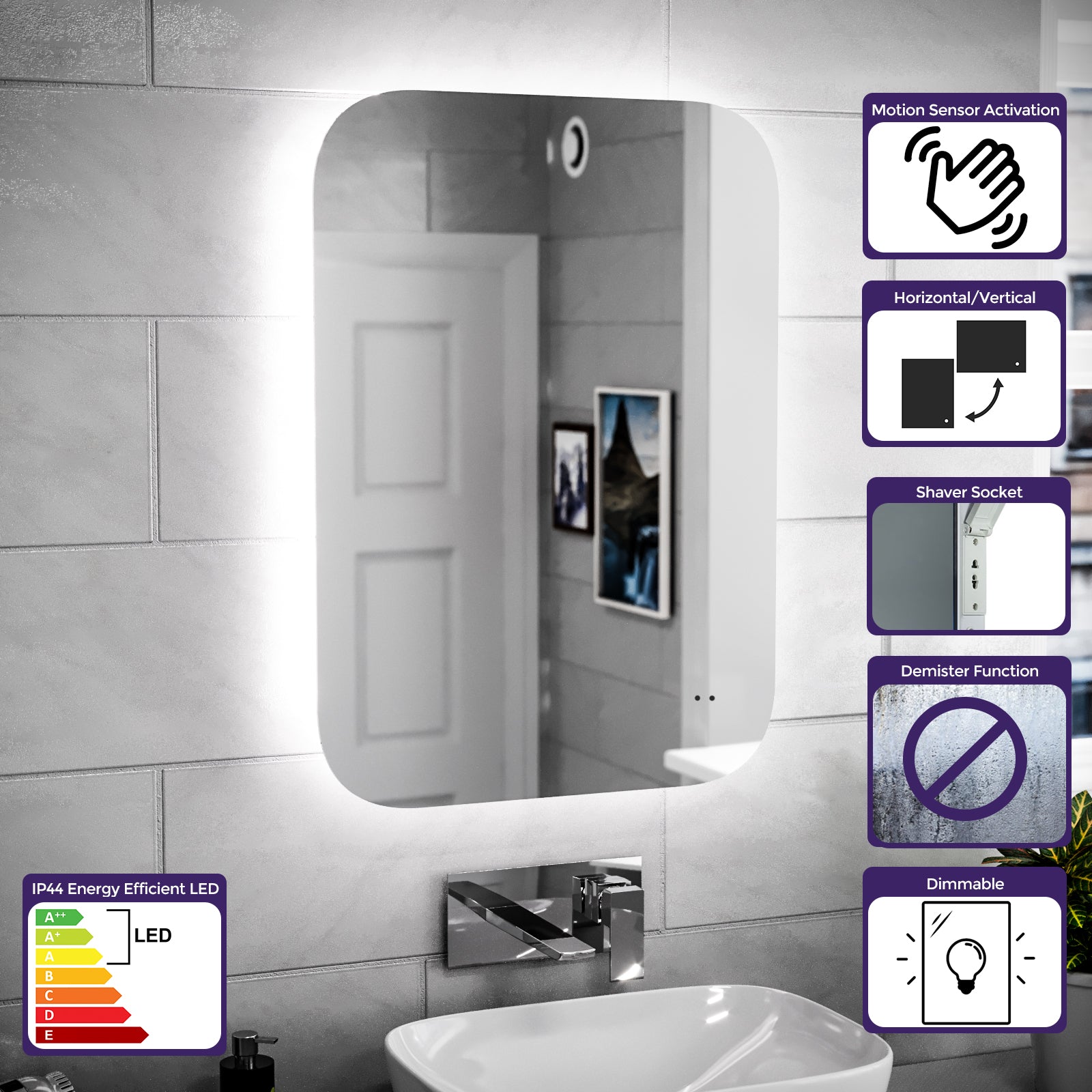 Led sensor online mirror bathroom