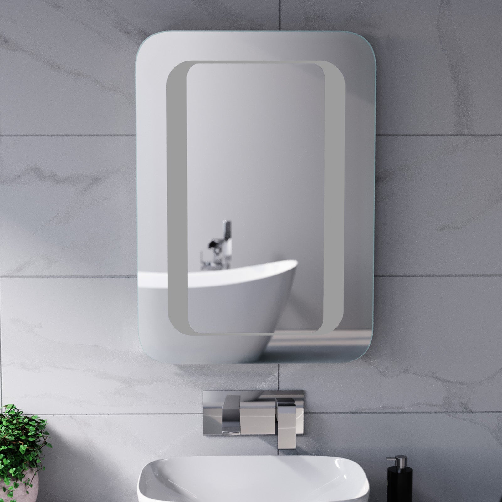 Ella 500x700mm Battery Powered LED Illuminated Mirror