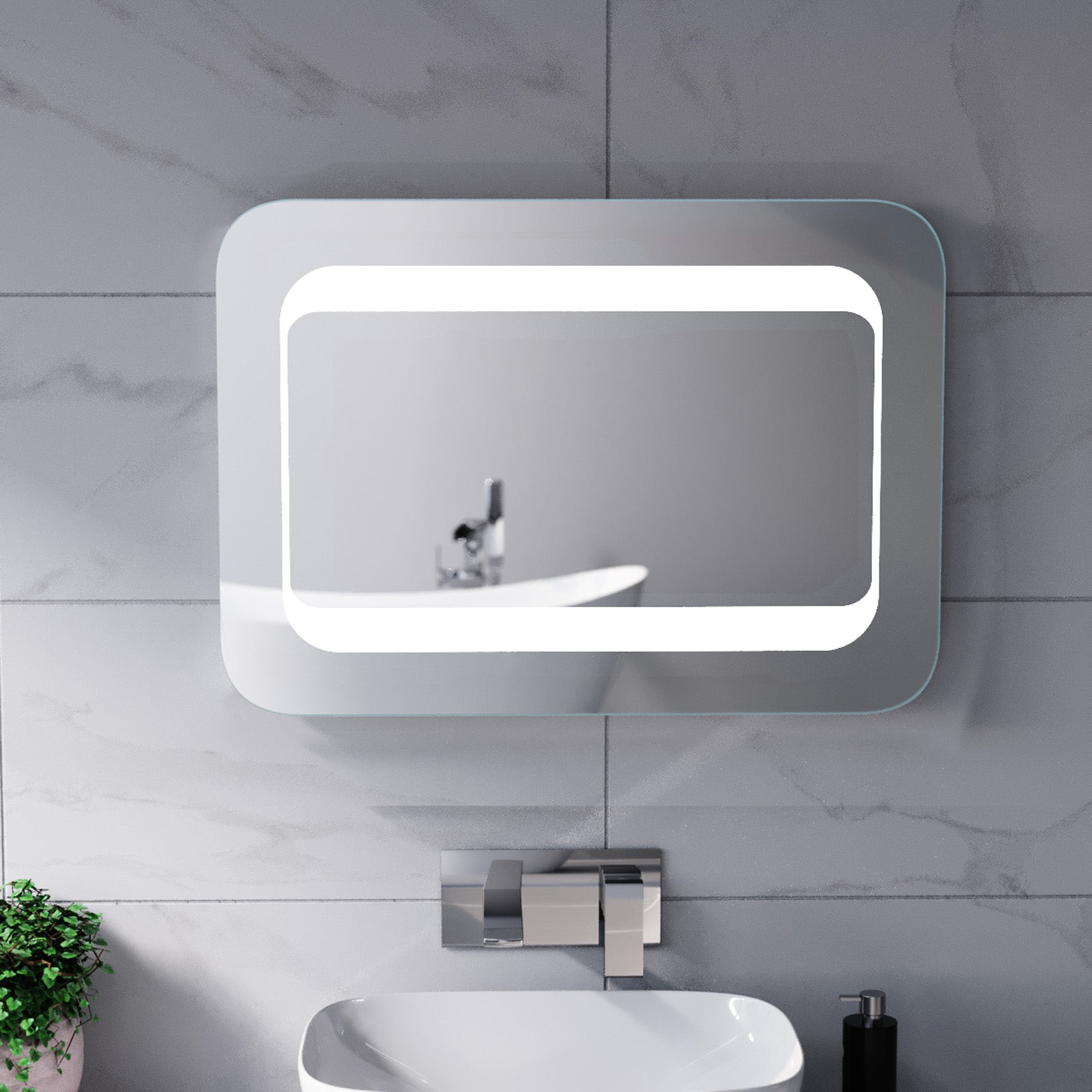 Ella 500x700mm Battery Powered LED Illuminated Mirror