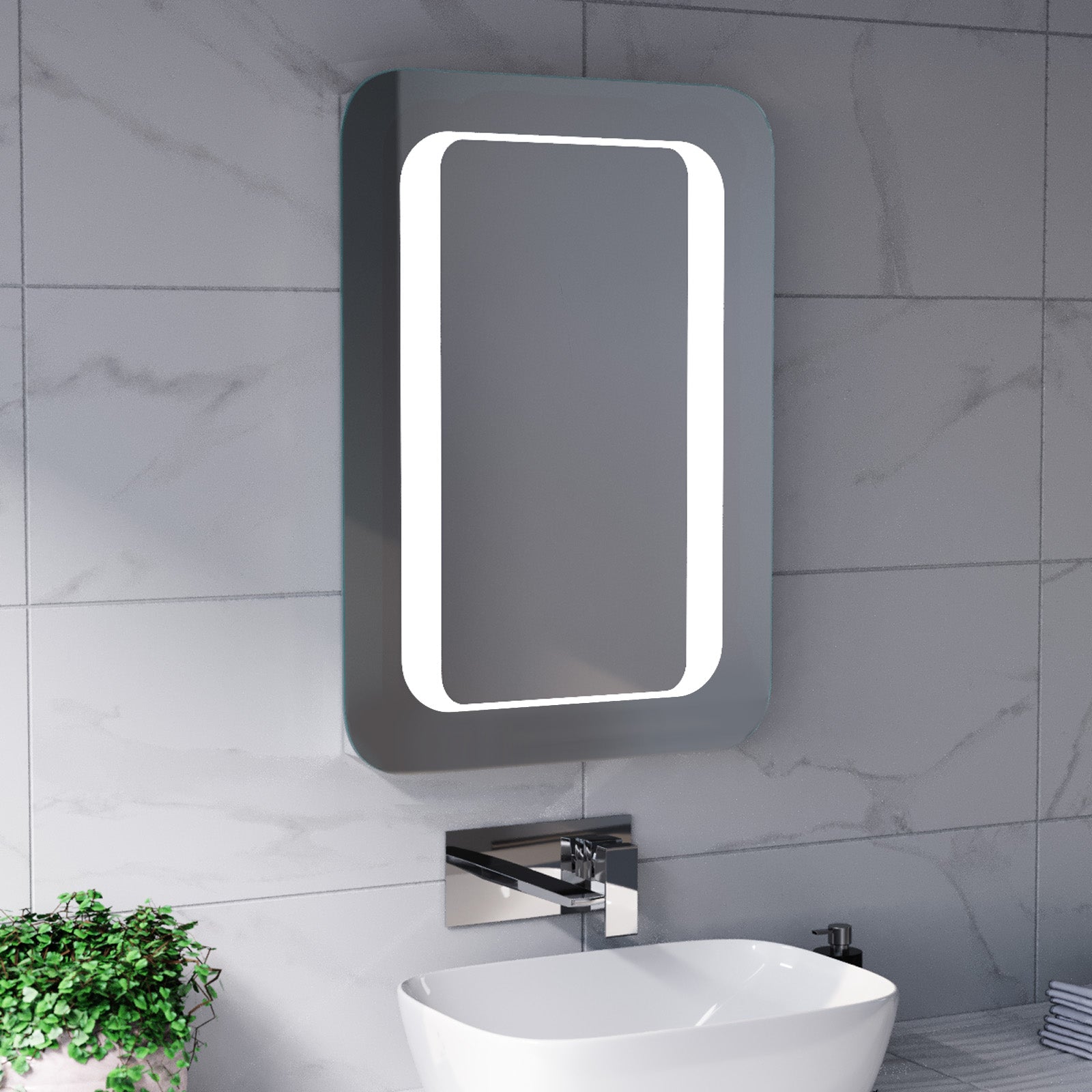 Ella 500x700mm Battery Powered LED Illuminated Mirror